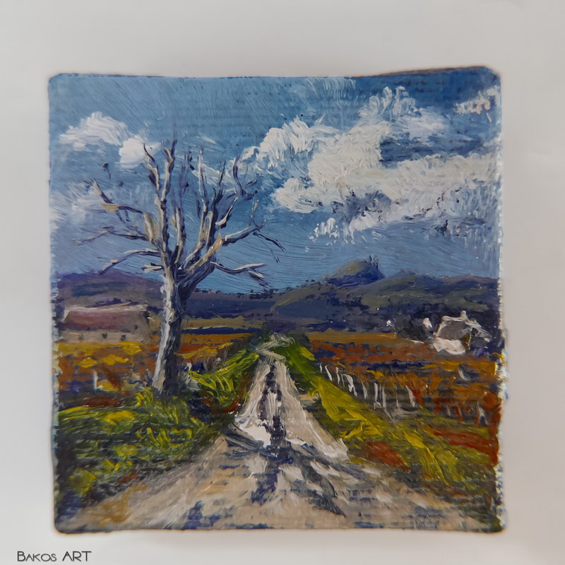 Káli Medence Hungary 4x4cm oil on canvas